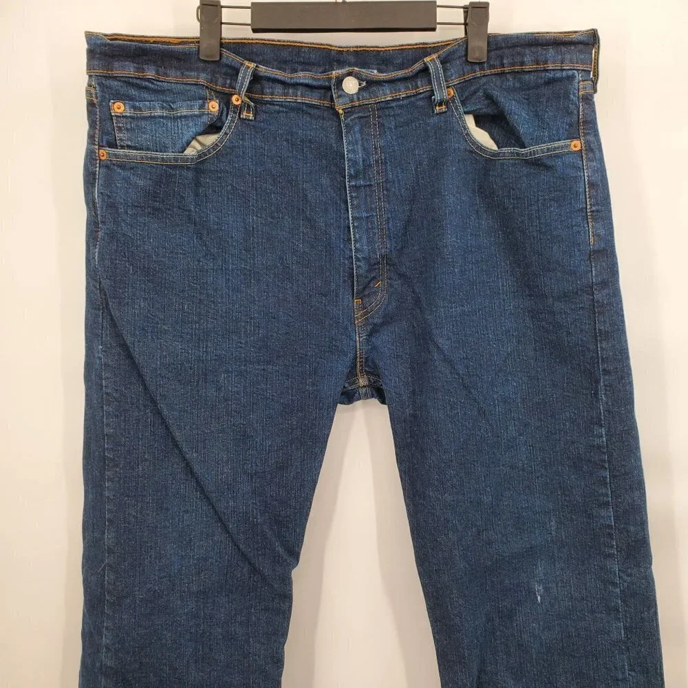 Levi's 505 Regular Fit Straight Leg Stretch Jeans Big Tall Size 40x32 Mens Blue